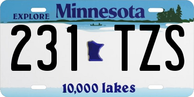 MN license plate 231TZS