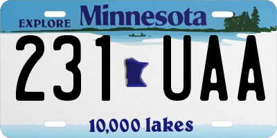 MN license plate 231UAA