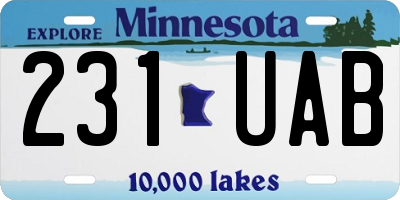 MN license plate 231UAB