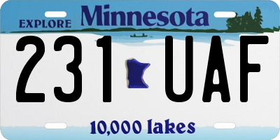 MN license plate 231UAF