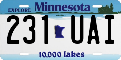 MN license plate 231UAI