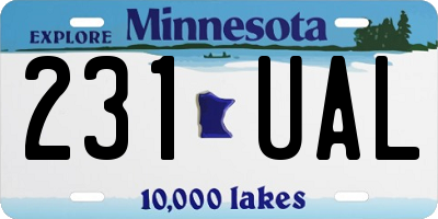 MN license plate 231UAL