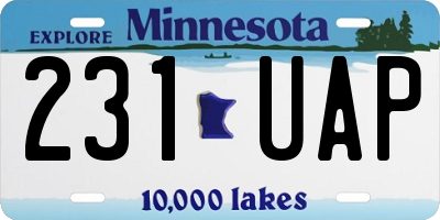 MN license plate 231UAP