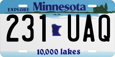 MN license plate 231UAQ