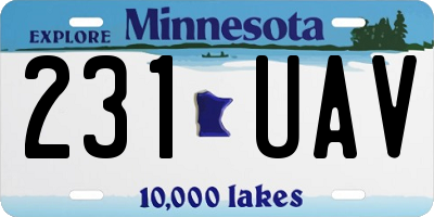 MN license plate 231UAV