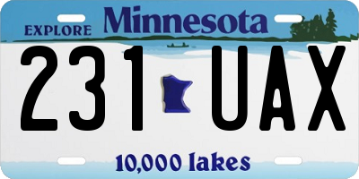 MN license plate 231UAX