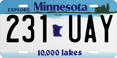 MN license plate 231UAY