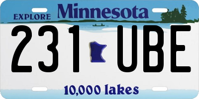 MN license plate 231UBE