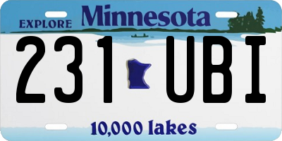 MN license plate 231UBI