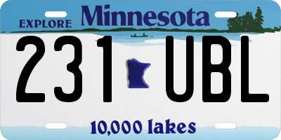 MN license plate 231UBL