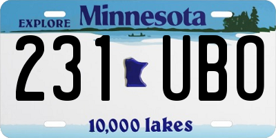 MN license plate 231UBO