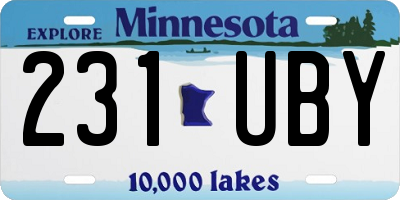 MN license plate 231UBY