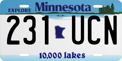 MN license plate 231UCN