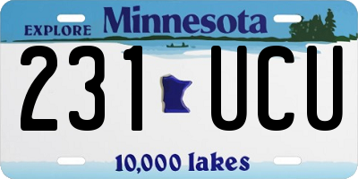 MN license plate 231UCU