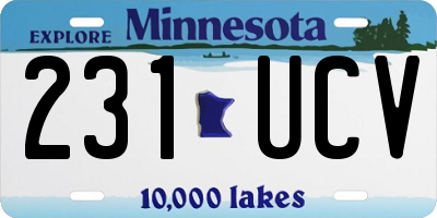 MN license plate 231UCV