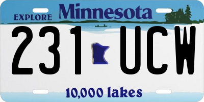 MN license plate 231UCW