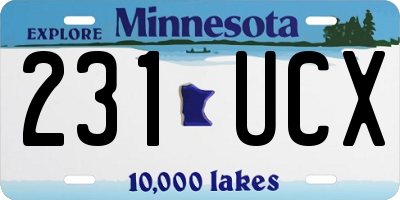 MN license plate 231UCX