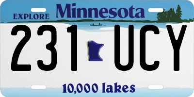 MN license plate 231UCY