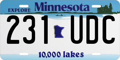 MN license plate 231UDC