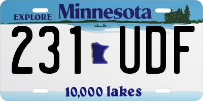MN license plate 231UDF