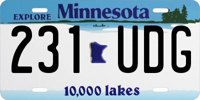 MN license plate 231UDG