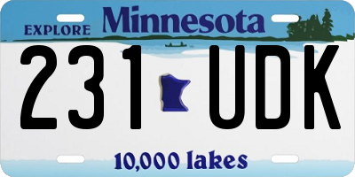 MN license plate 231UDK