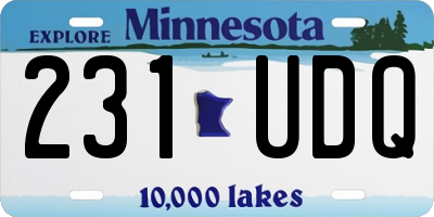 MN license plate 231UDQ