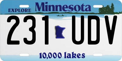 MN license plate 231UDV