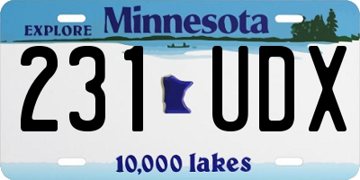 MN license plate 231UDX