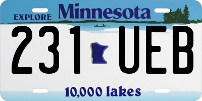 MN license plate 231UEB