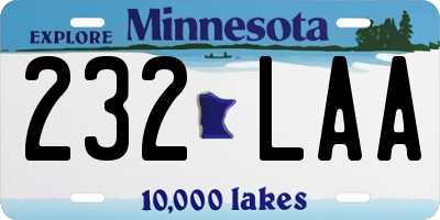 MN license plate 232LAA