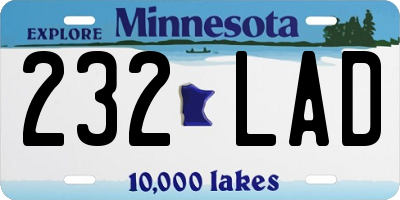 MN license plate 232LAD