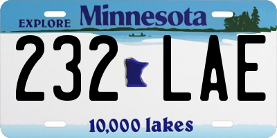 MN license plate 232LAE