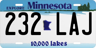 MN license plate 232LAJ