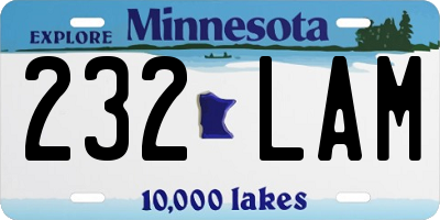 MN license plate 232LAM