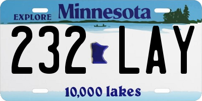 MN license plate 232LAY