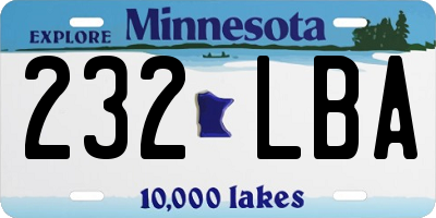 MN license plate 232LBA
