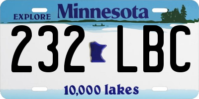 MN license plate 232LBC