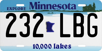 MN license plate 232LBG