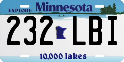 MN license plate 232LBI