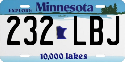 MN license plate 232LBJ