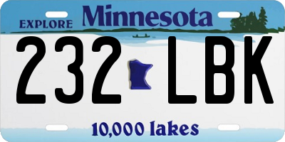 MN license plate 232LBK