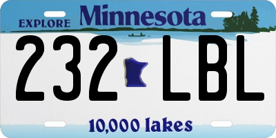 MN license plate 232LBL