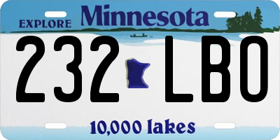 MN license plate 232LBO