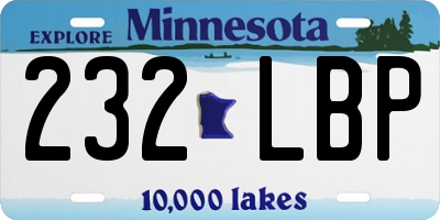 MN license plate 232LBP
