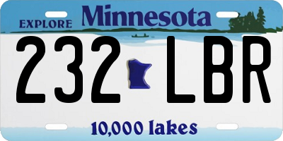 MN license plate 232LBR