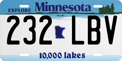MN license plate 232LBV