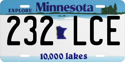 MN license plate 232LCE