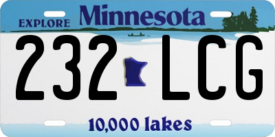 MN license plate 232LCG