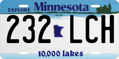 MN license plate 232LCH